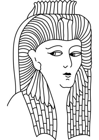 Egyptian Coiffure With Wings Coloring Page